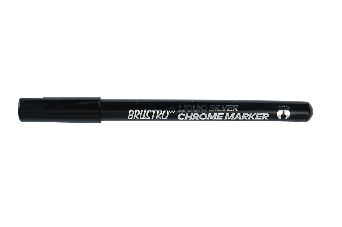 BRUSTRO Liquid Silver Chrome Permanent Marker 1mm. (Used for DIY craft, Resin art décor, highlights, projects and presentations)
