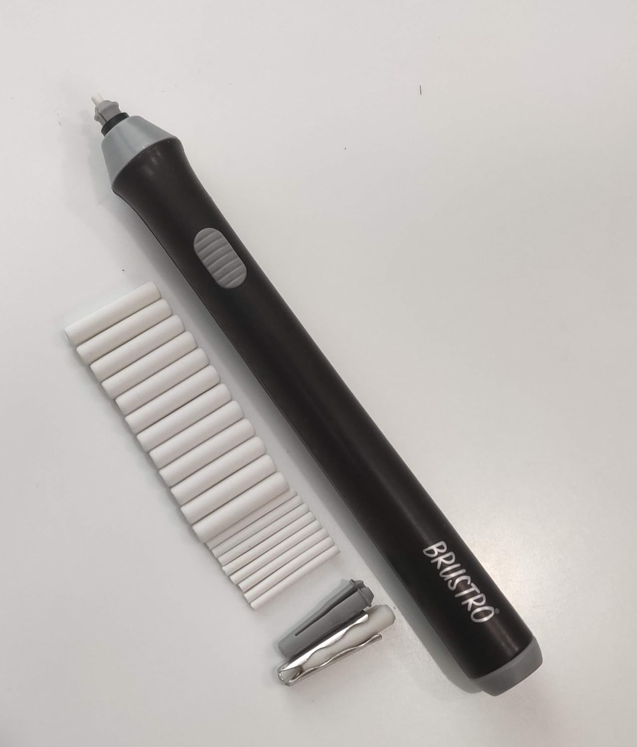 BRUSTRO Electric Automatic Eraser | Ideal for Kids and Adults, Drawing, Sketching, Mandala, Portrait | Slim Battery Operated | 2.3mm, 5mm| 22 Refills, 2 Eraser Holders | (Batteries not Included)