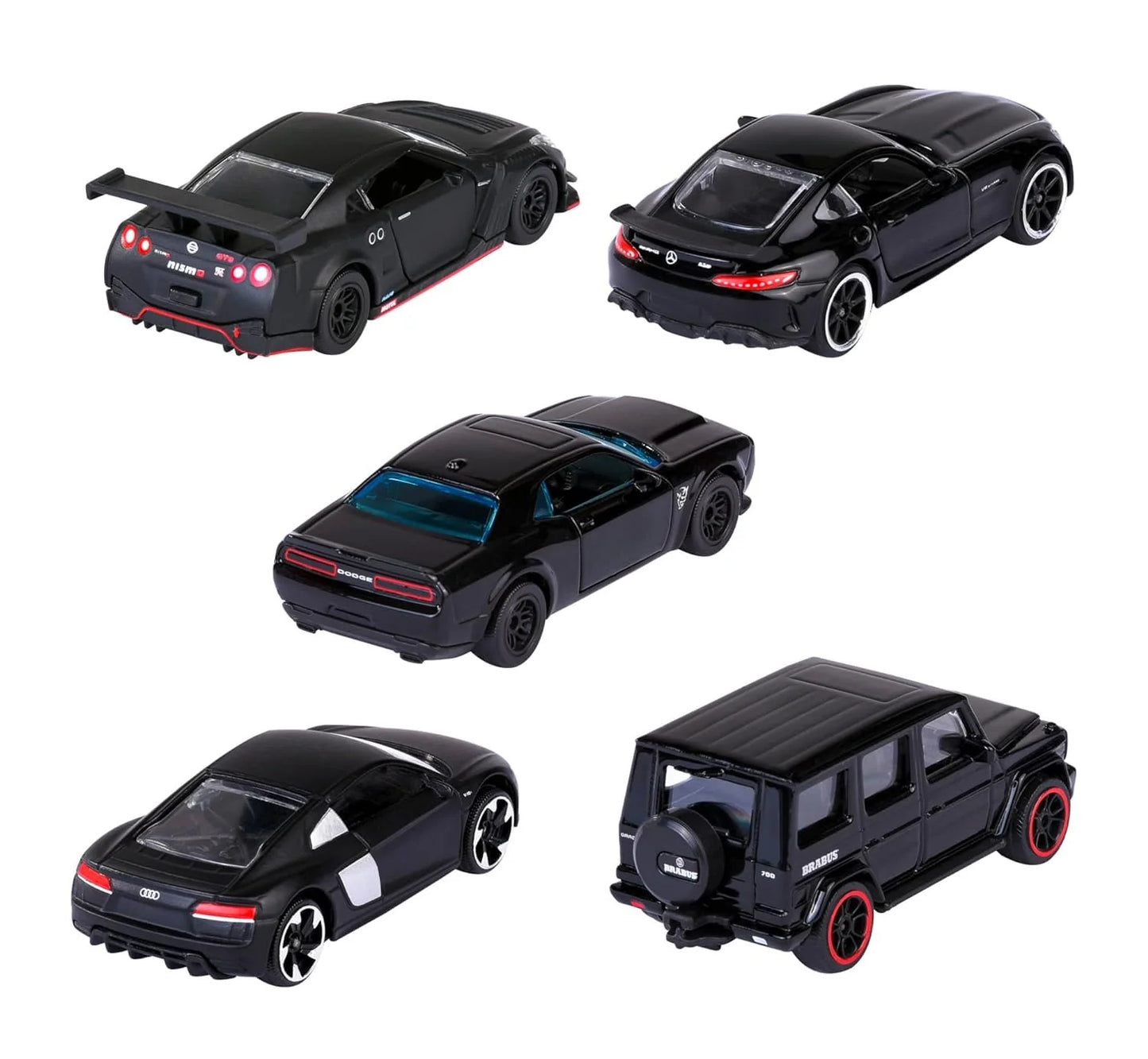 Majorette- Black Edition Giftpack with 5 Black Luxury cars