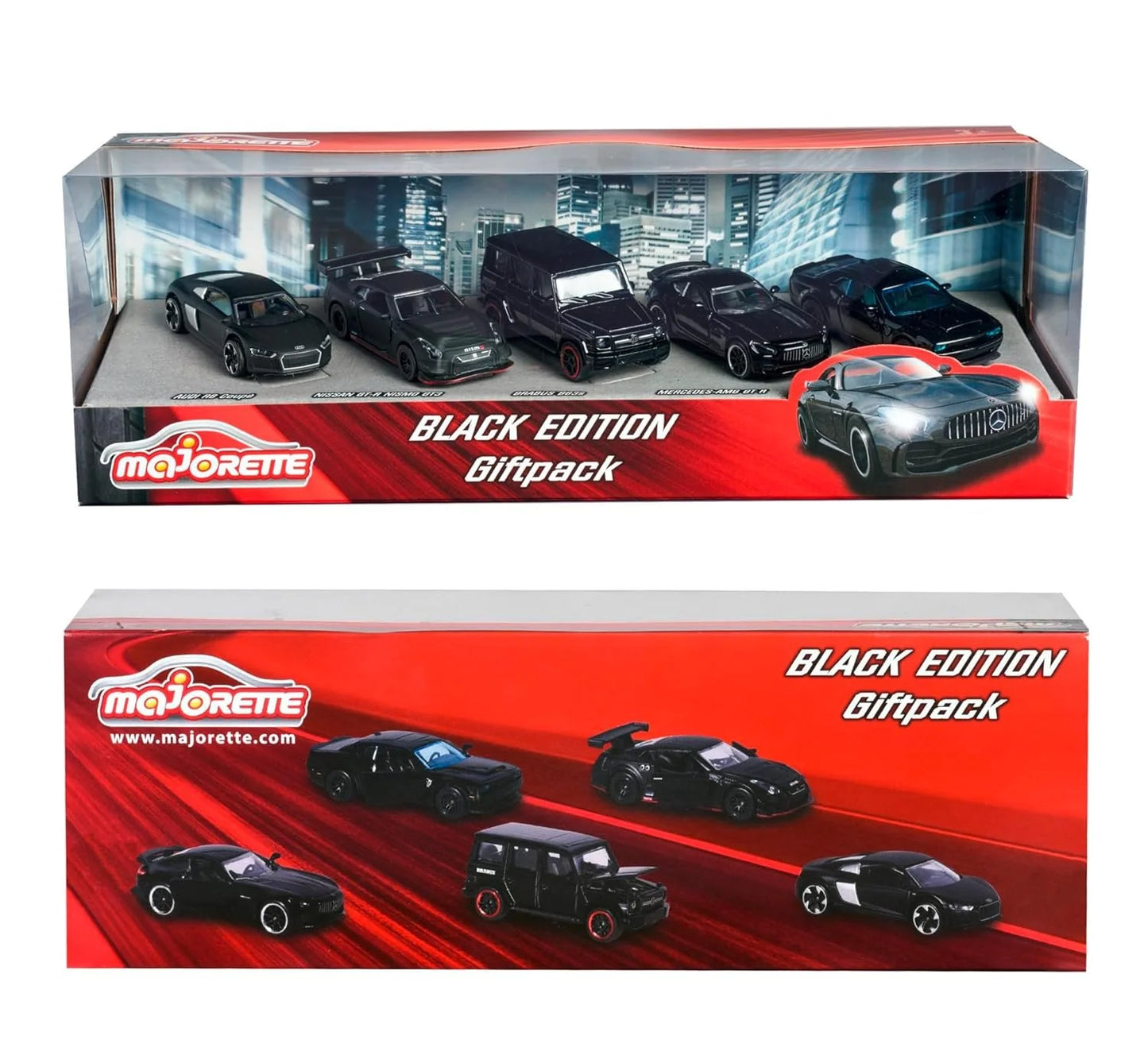 Majorette- Black Edition Giftpack with 5 Black Luxury cars