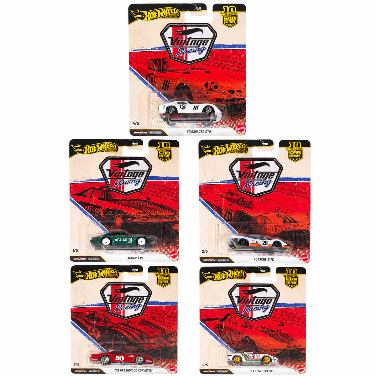 Hot Wheels - Premium Vintage Racing ( Set of 5)