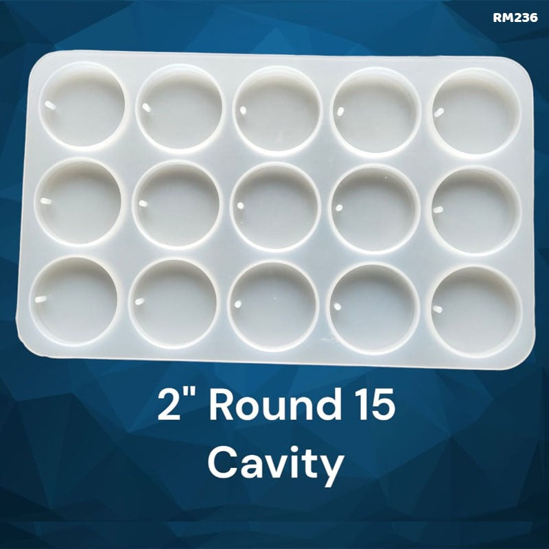 Silicon 15 Cavity Keychain Plain Round Mould