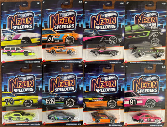 Hot Wheels - Neon Speeders ( Set of 8)