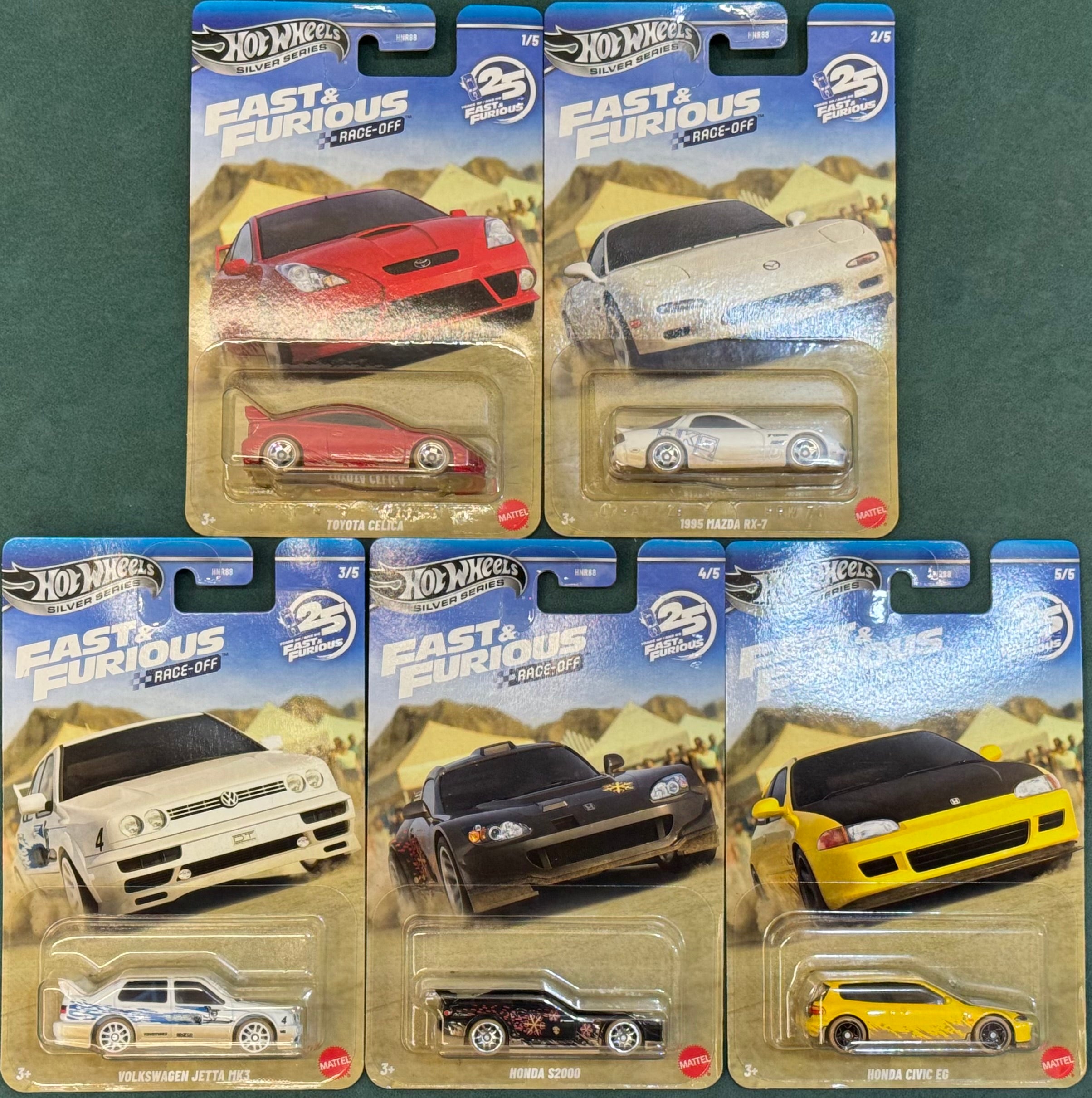 Hot Wheels - Fast & Furious 25th Anniversary Set of 5 cars