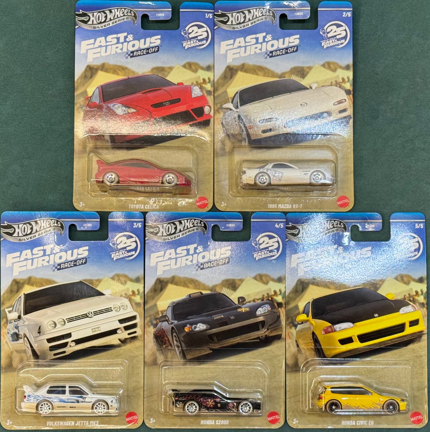 Hot Wheels - Fast & Furious 25th Anniversary Set of 5 cars