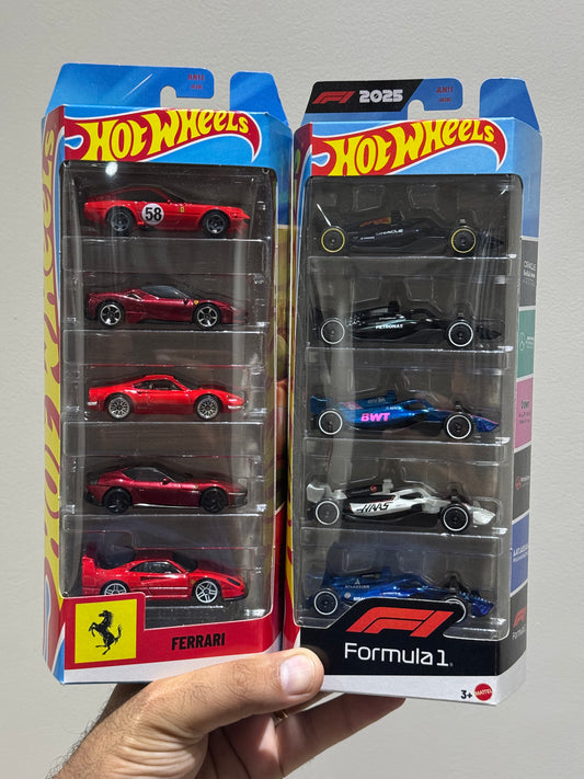 Hot Wheels - Ferrari and Formula 1 ( pack of 5 combo)