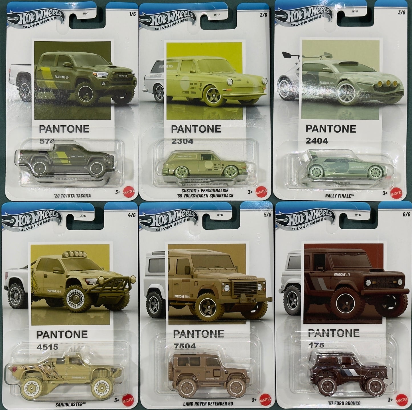 Hot Wheels - Pantone Series Set of 6