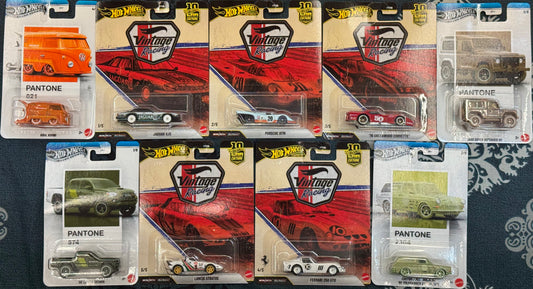 Hot Wheels - Vintage Racing With Pantone ( Total - 9 cars)
