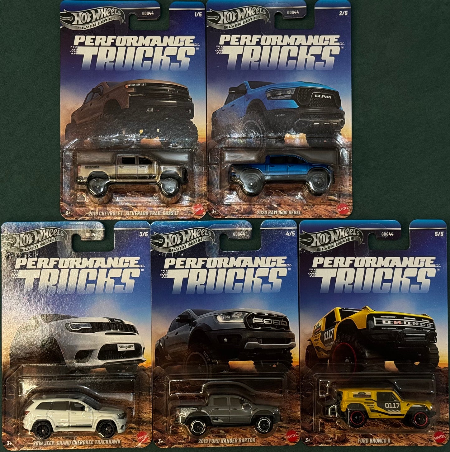 Hot Wheels - Silver Series Performance Trucks ( set of 5)