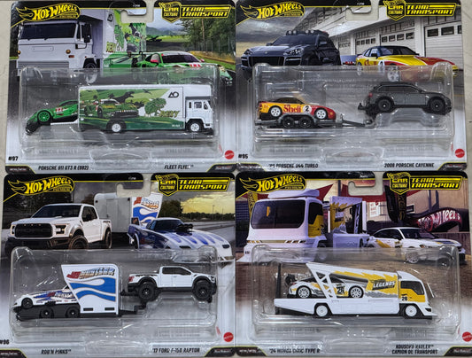Hot Wheels - Team Transport Set of 4 ( Including Porsche Rexy)