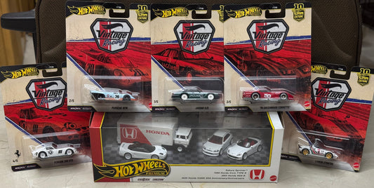Hot Wheels - Vintage Racing Combo with Honda Anniversary Edition Truck set