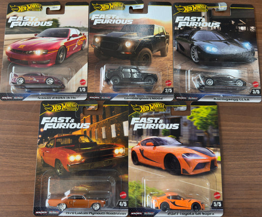 Hot Wheels - Fast & Furious ( set of 5)
