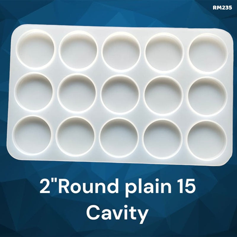 Silicon 15 Cavity Plain Round Mould RM235